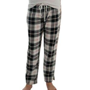 Justice Sleep Pajama Bottoms Plaid Elastic Waist White Black Red Size Small 7-8